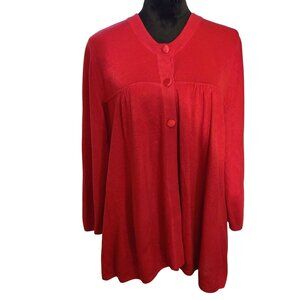 AVENUE -MAGENTA COLOR SWEATER-BUTTON FRONT-SIZE: 22/24